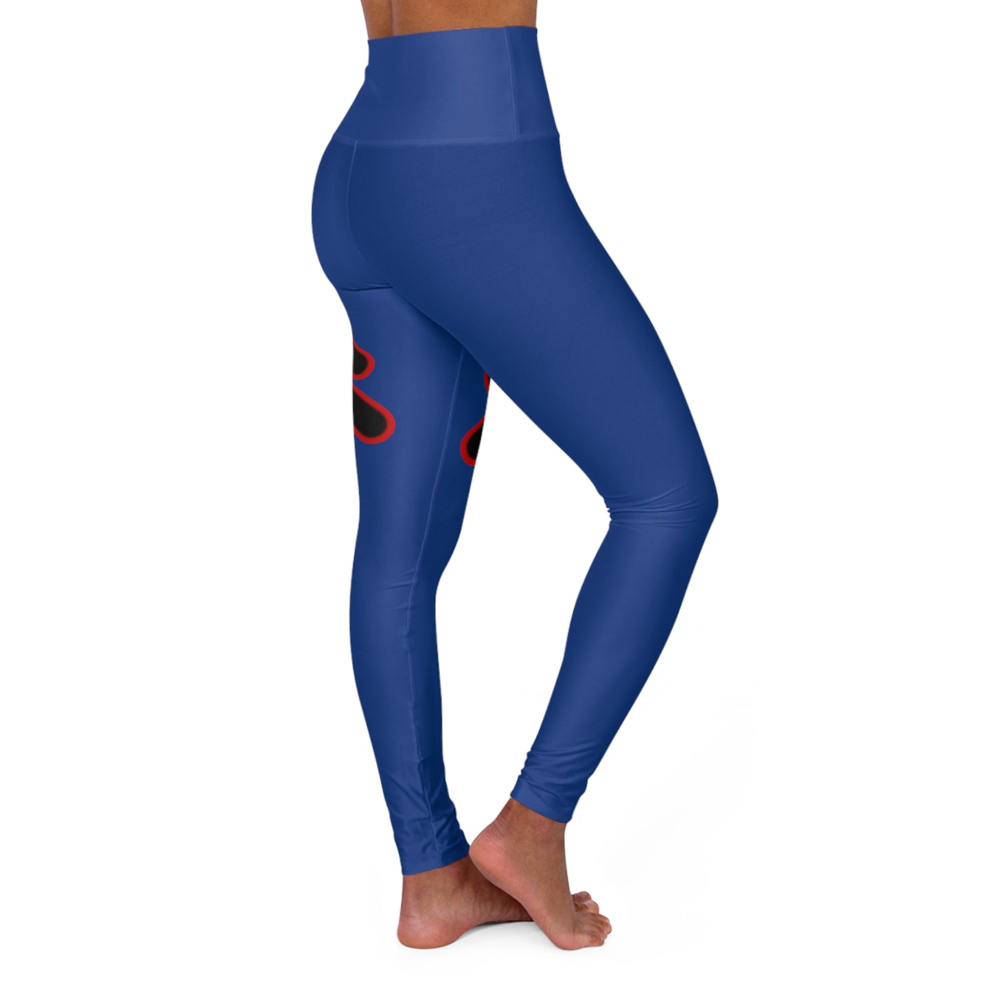 High Waisted Yoga Leggings (Red/Blue)
