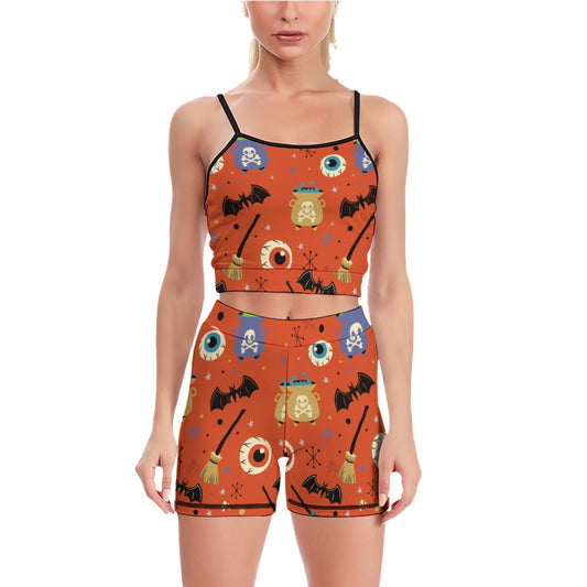 Women's Slim Two Piece Yoga Halloween Set