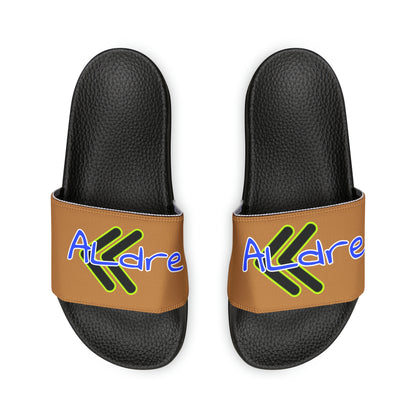 Men's Neon & Blue ALdre Slide Sandals (Tan)