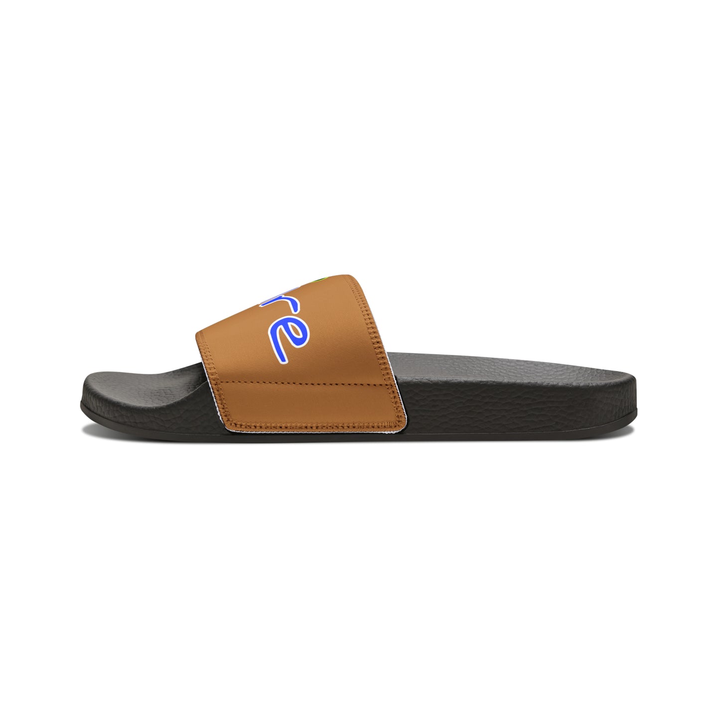 Men's Neon & Blue ALdre Slide Sandals (Tan)