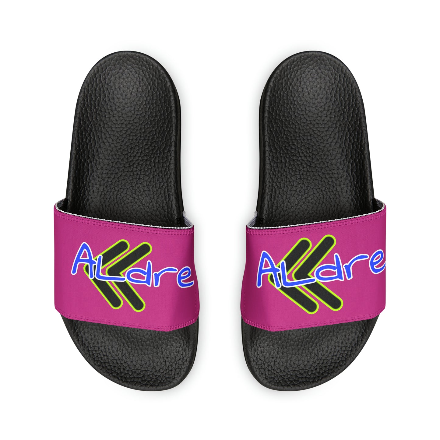 Men's Neon & Blue ALdre Slide Sandals (Magenta)