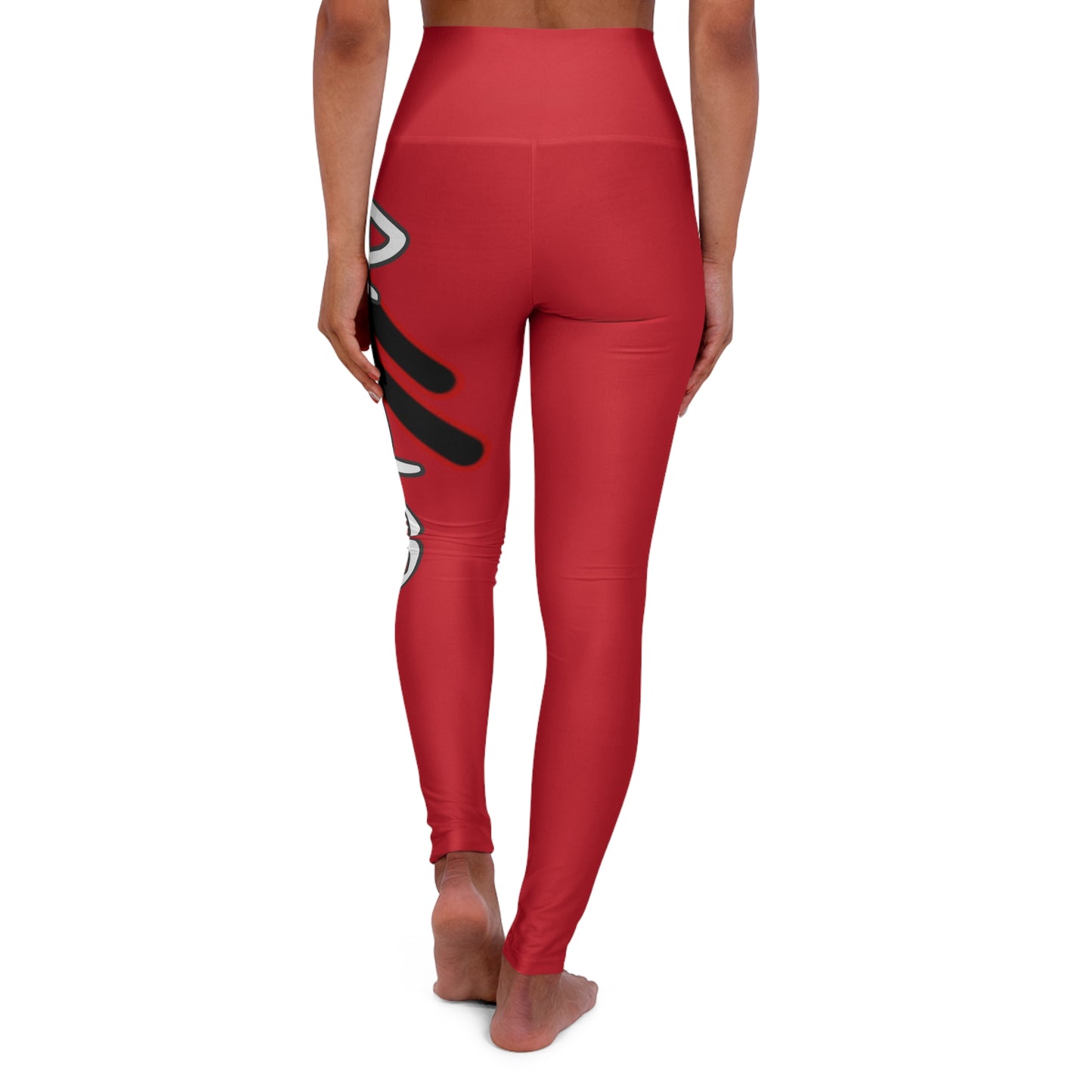 High Waisted Yoga Leggings (Dark Red)