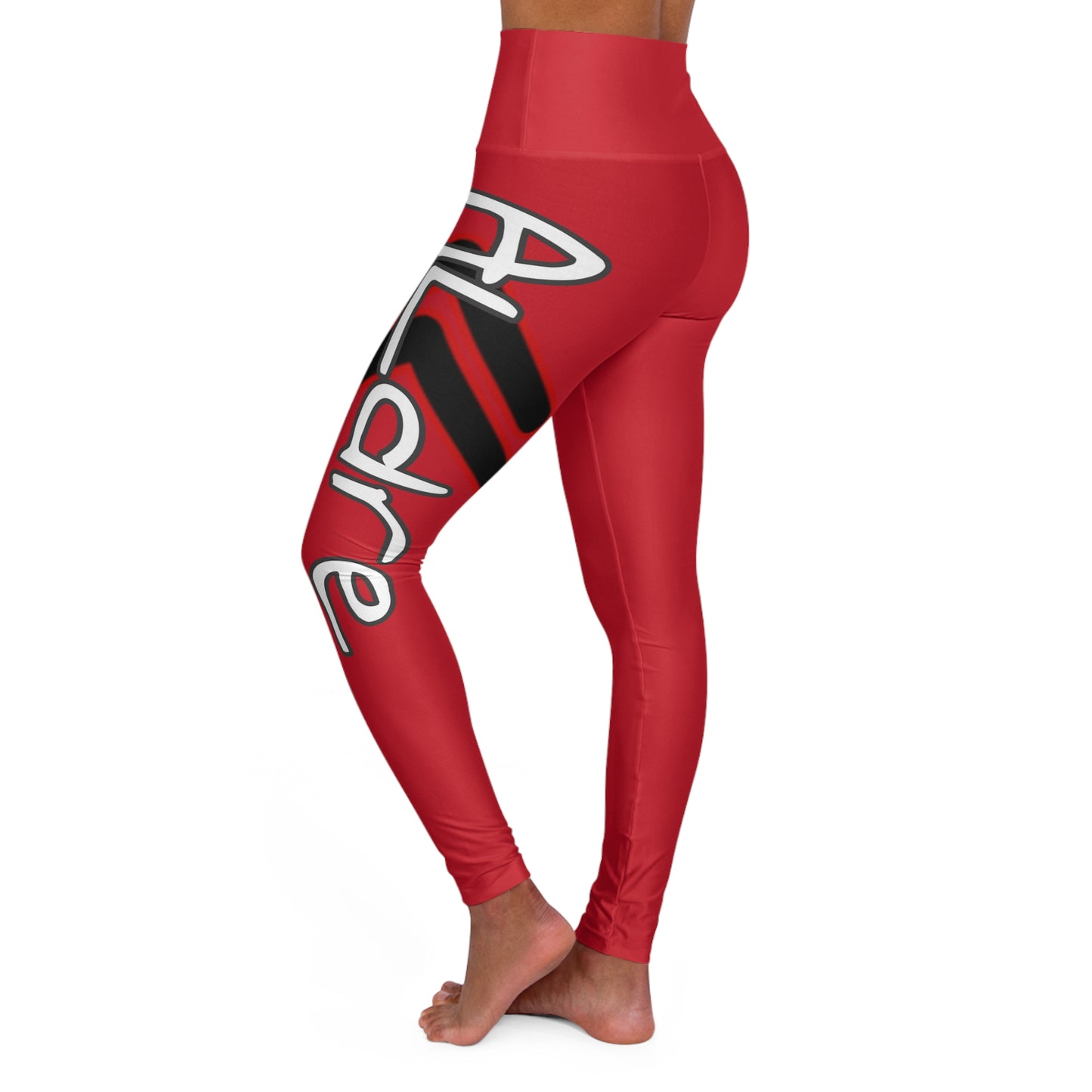 High Waisted Yoga Leggings (Dark Red)