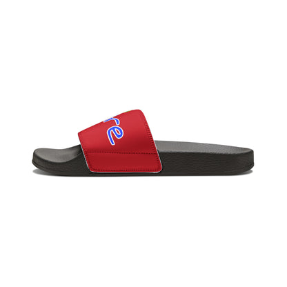 Men's Neon & Blue ALdre Slide Sandals (Dark Red)