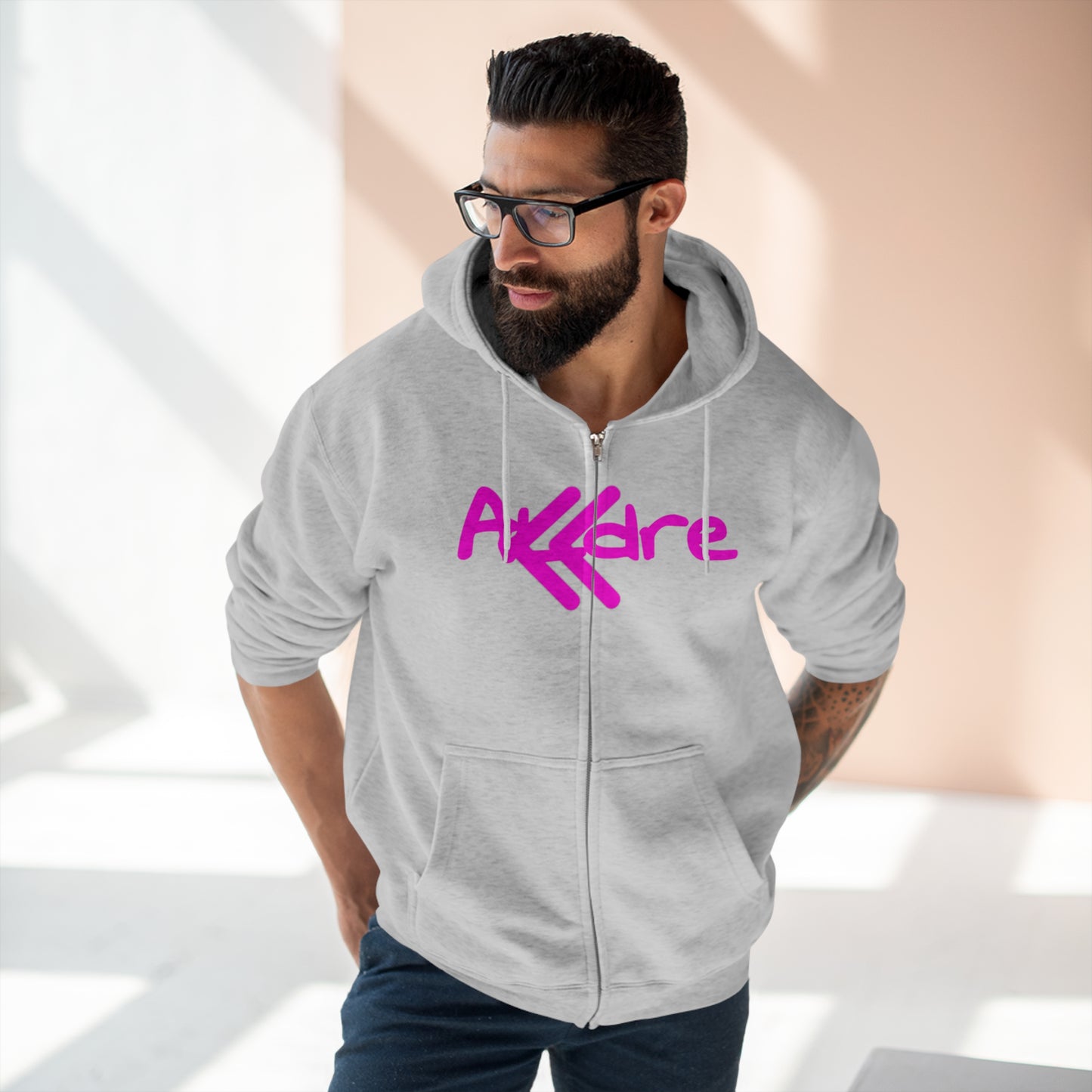 Unisex Pink ALdre Full Zip Hoodie