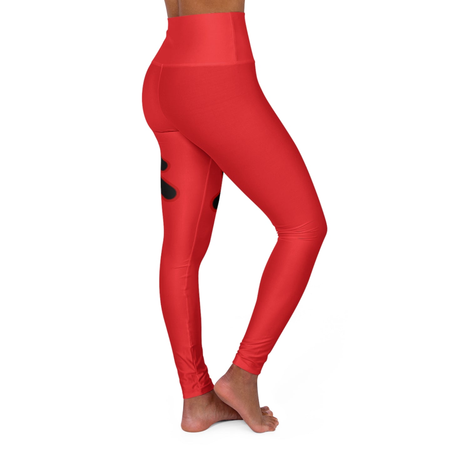 High Waisted Yoga Leggings (Red)