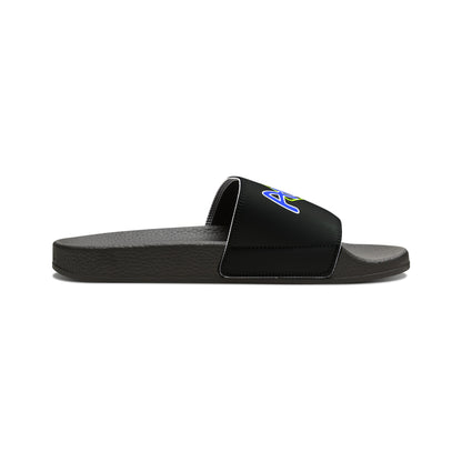 Men's Neon & Blue ALdre Slide Sandals (Black)