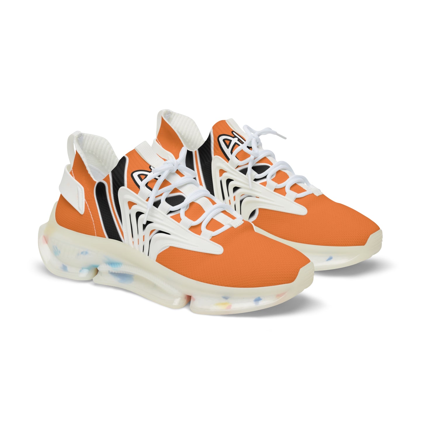 Men's Mesh Sneakers (Orange & Black)