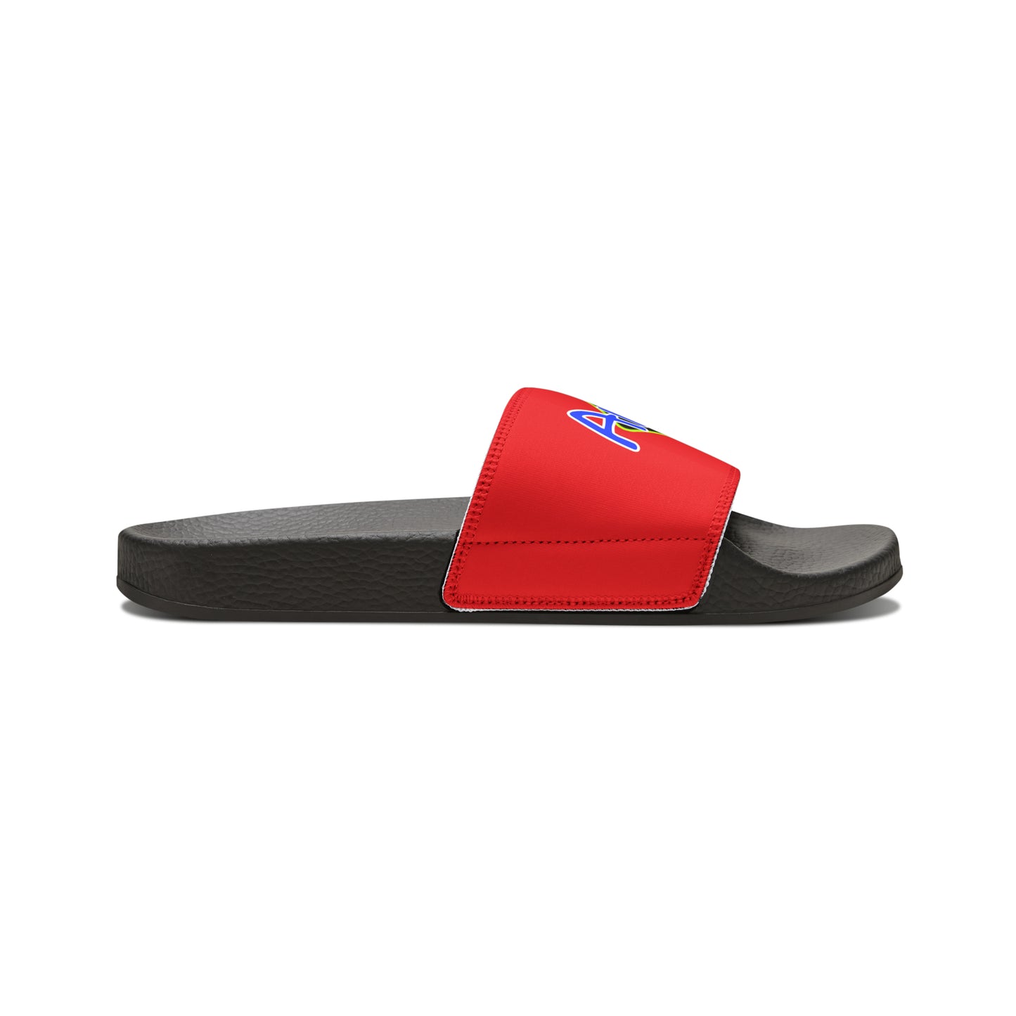 Men's Neon & Blue ALdre Slide Sandals (Red)
