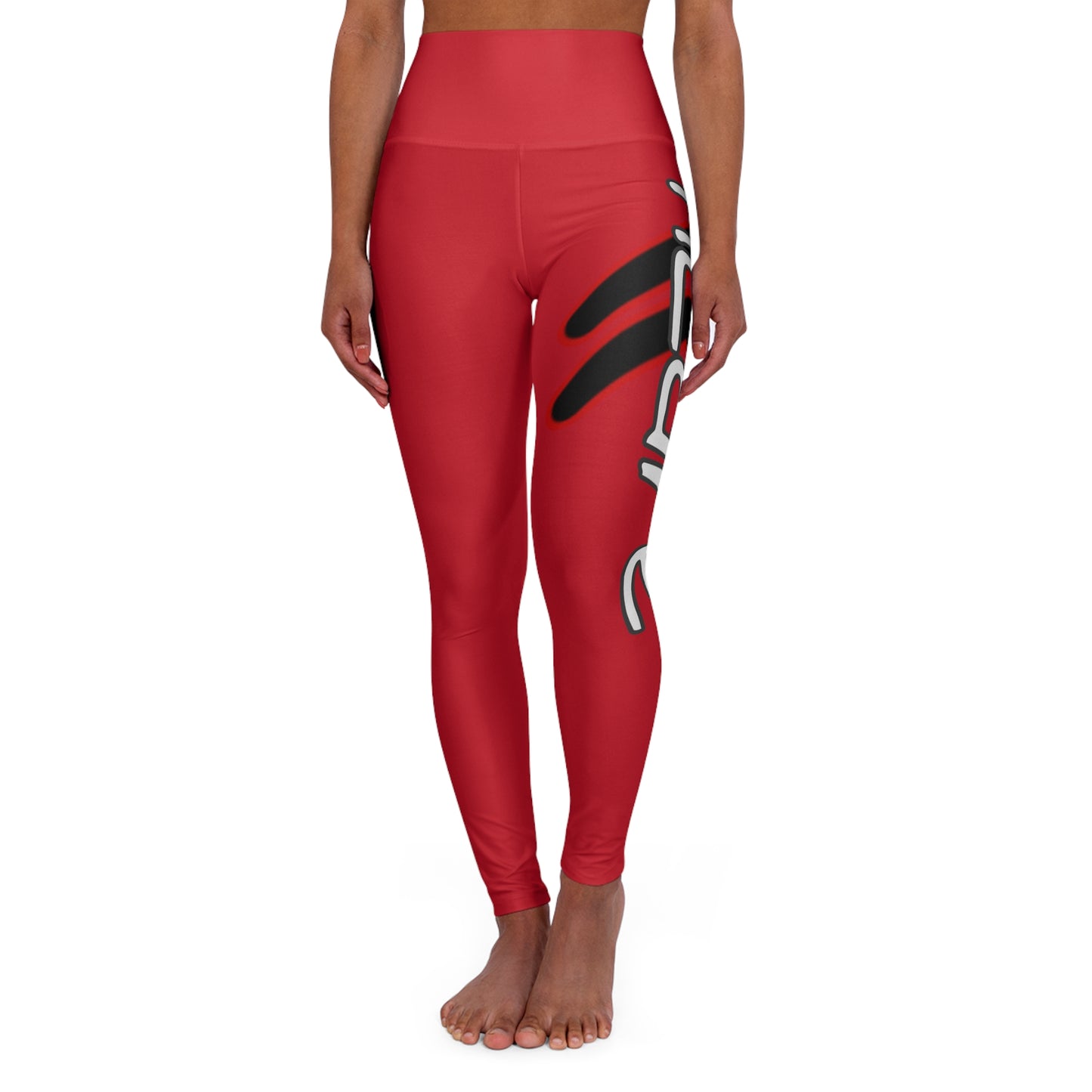 High Waisted Yoga Leggings (Dark Red)