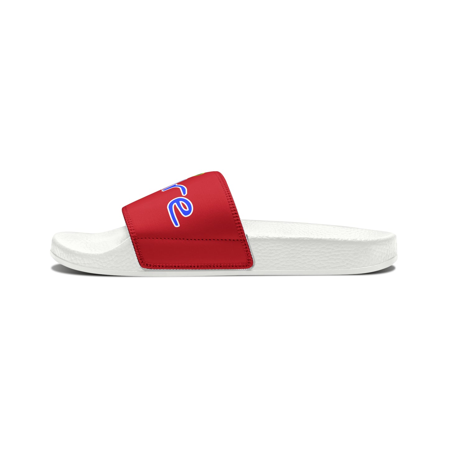 Men's Neon & Blue ALdre Slide Sandals (Dark Red)