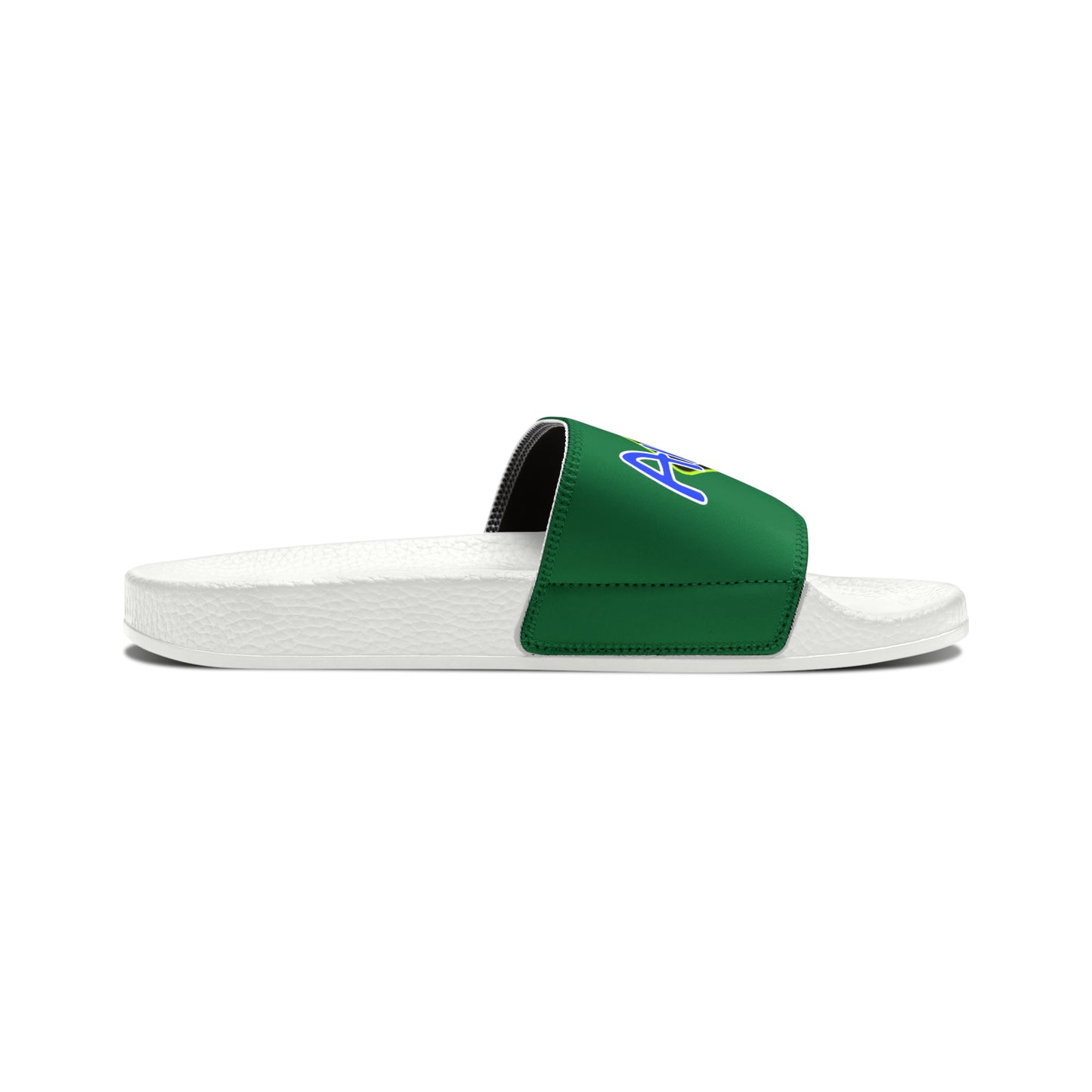 Men's Neon & Blue ALdre Slide Sandals (Green)