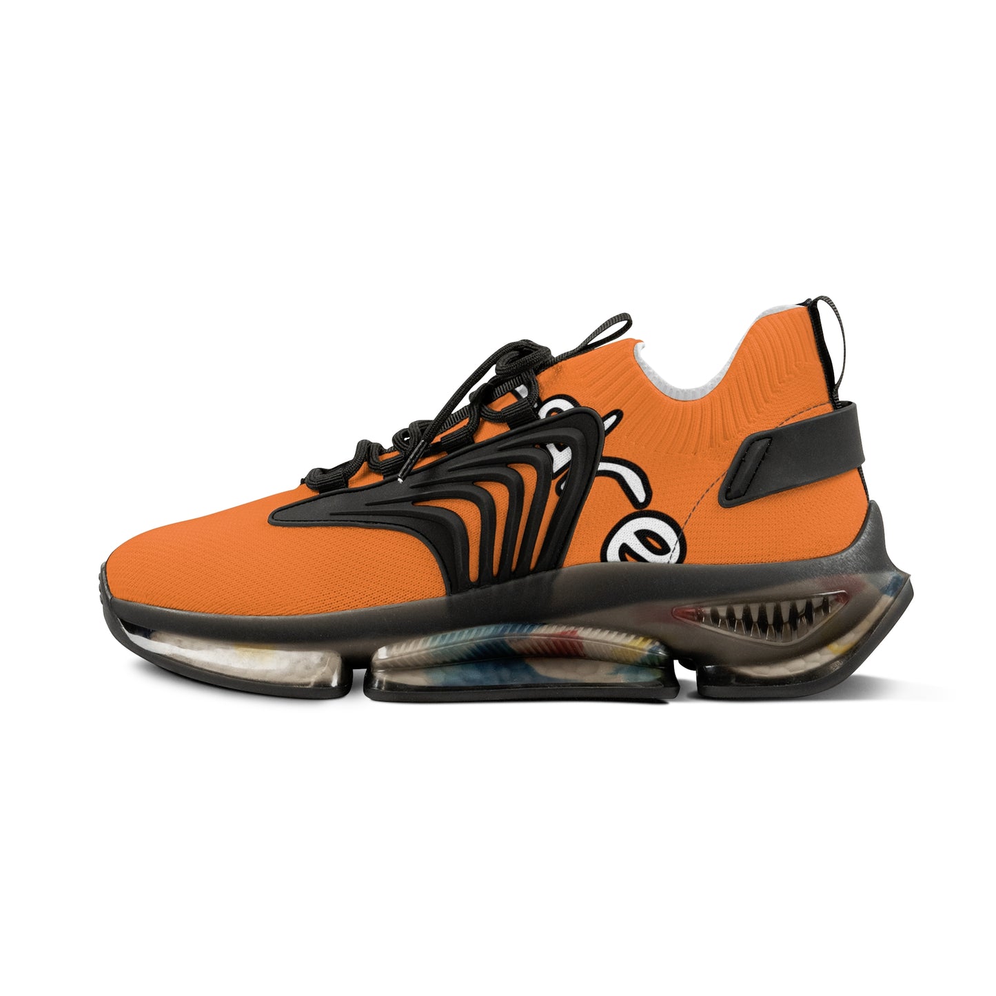 Men's Mesh Sneakers (Orange & Black)