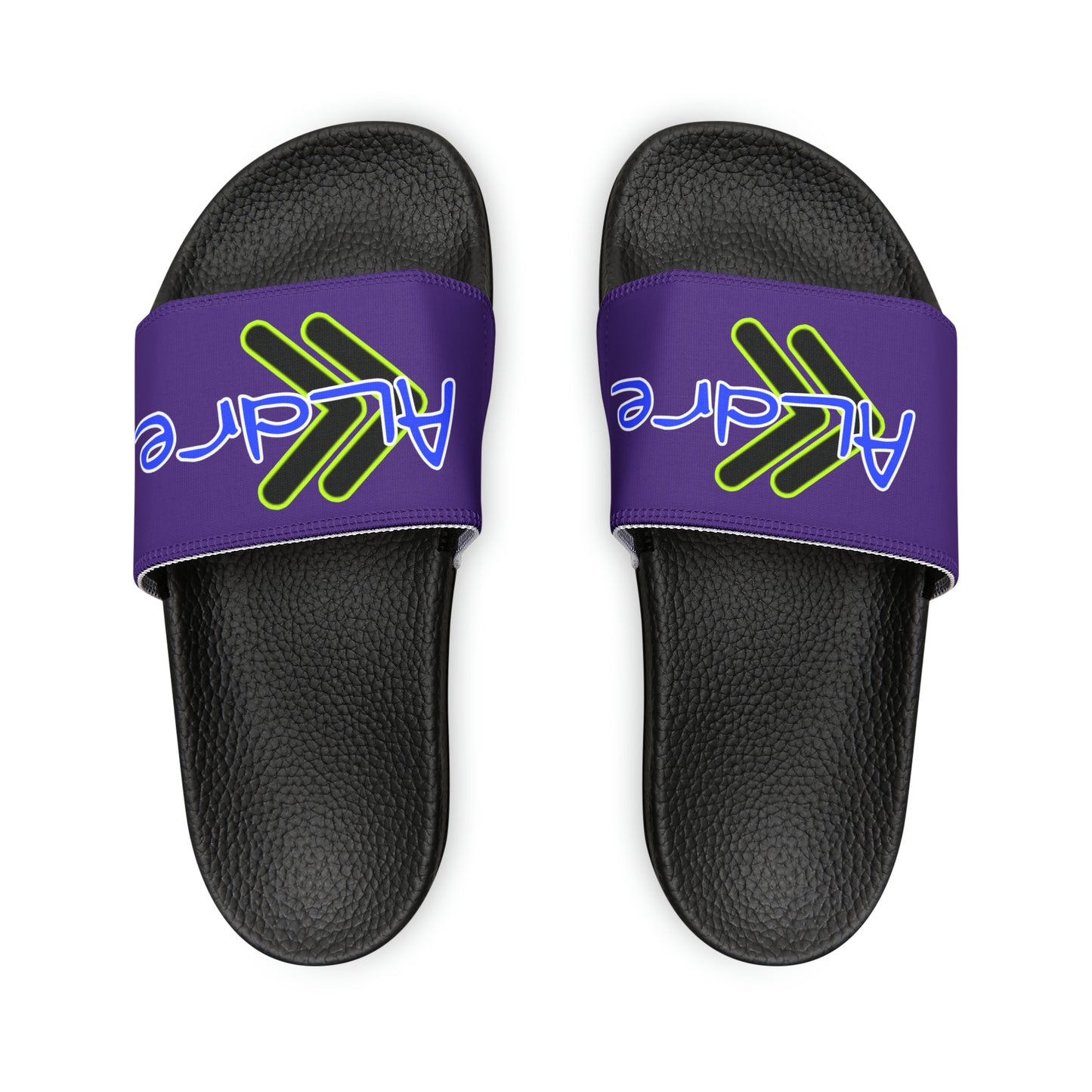 Men's Neon & Blue ALdre Slide Sandals (Purple)