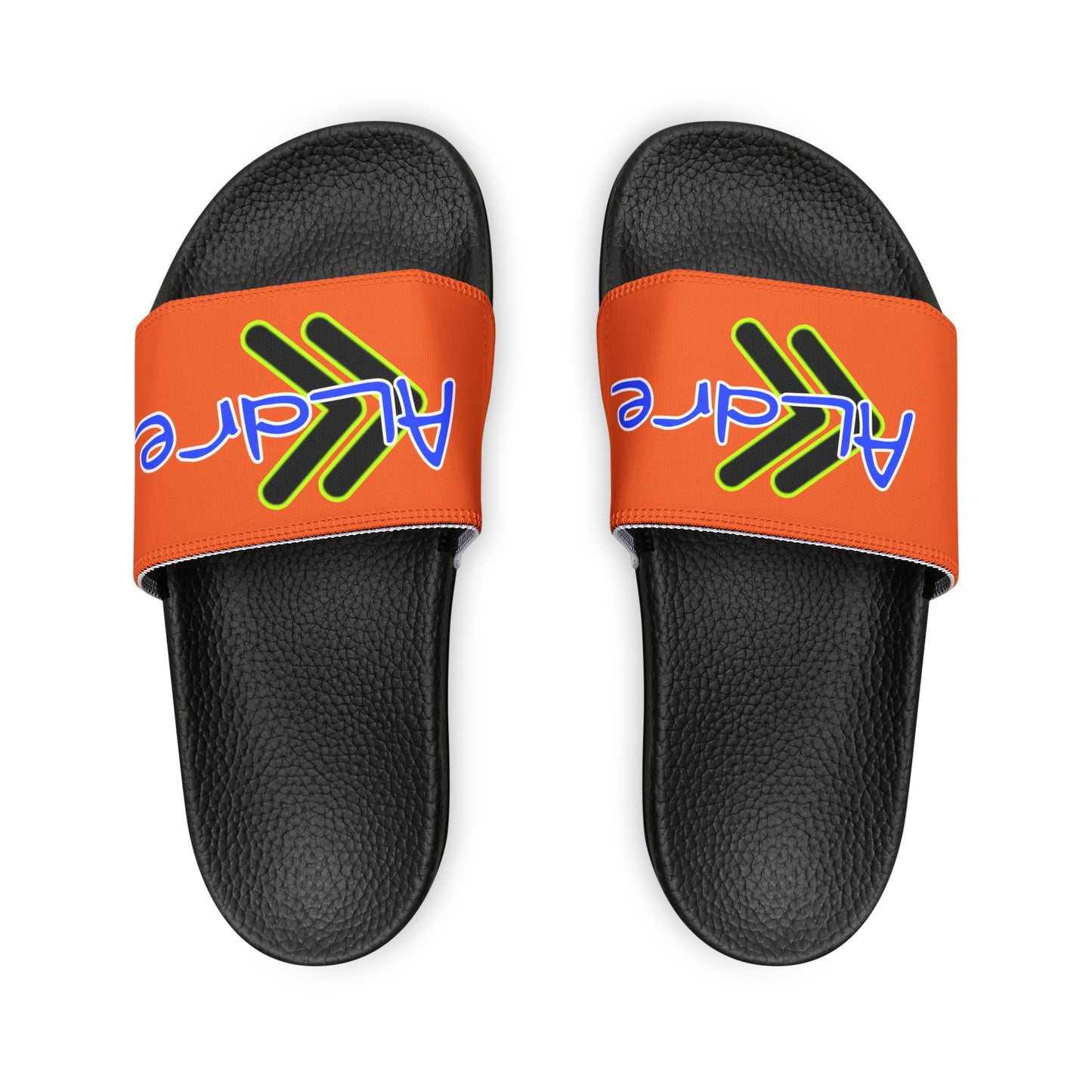 Men's Neon & Blue ALdre Slide Sandals (Orange)