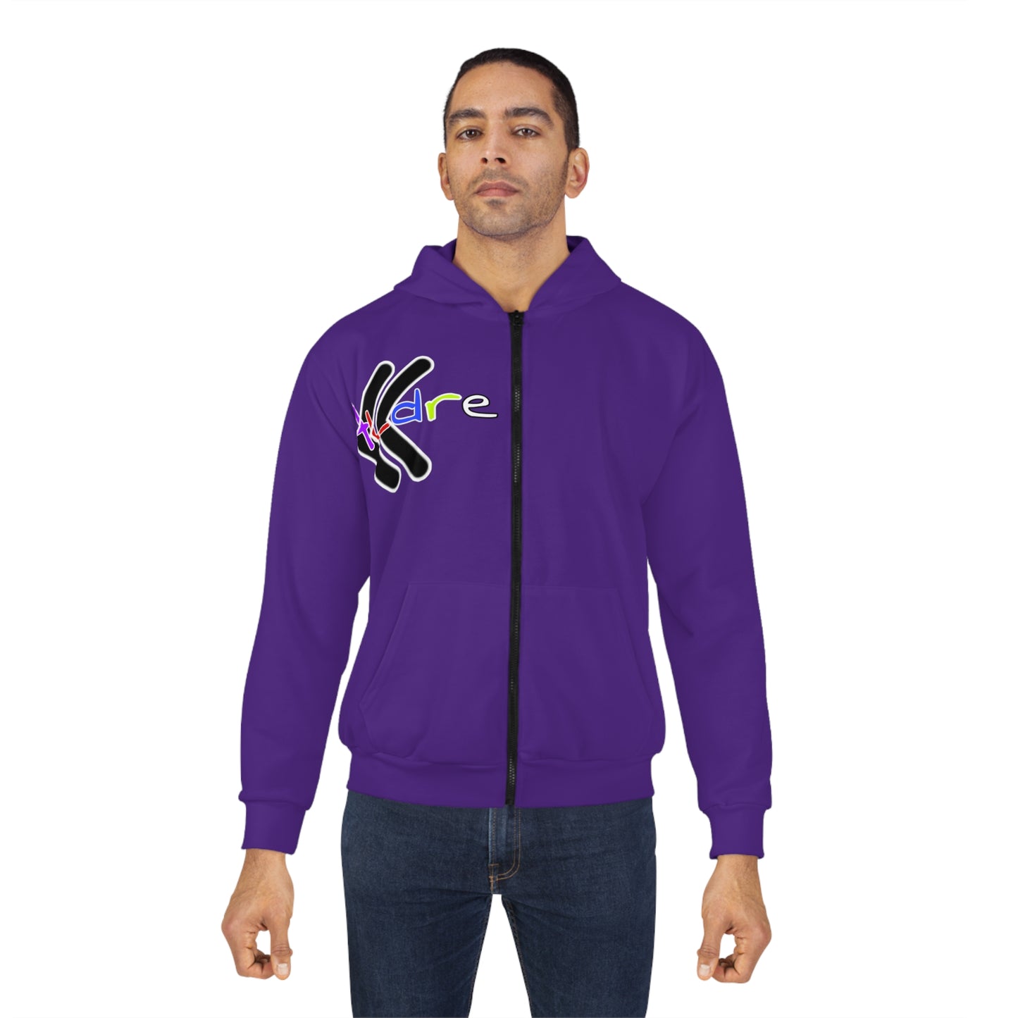 Unisex Purple Zip Hoodie