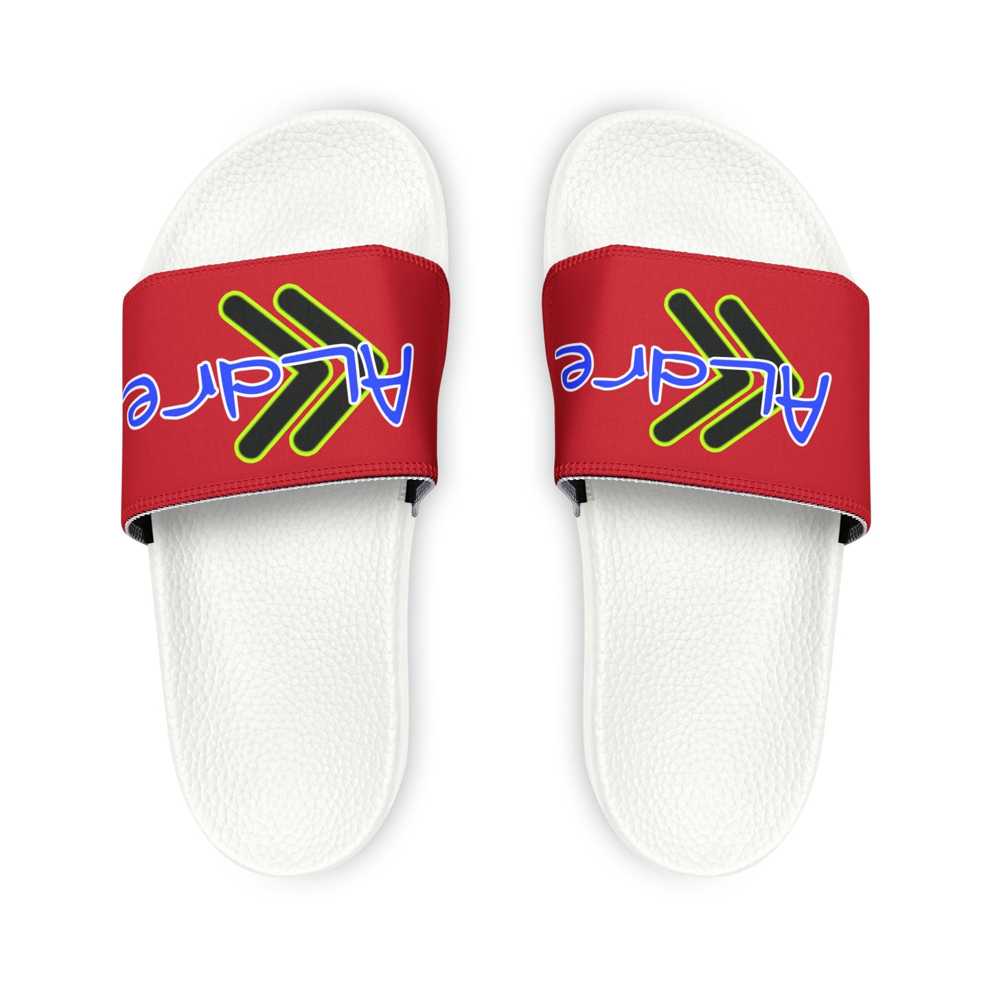 Men's Neon & Blue ALdre Slide Sandals (Dark Red)