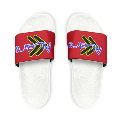 Men's Neon & Blue ALdre Slide Sandals (Dark Red)