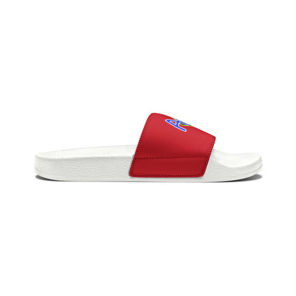 Men's Neon & Blue ALdre Slide Sandals (Dark Red)