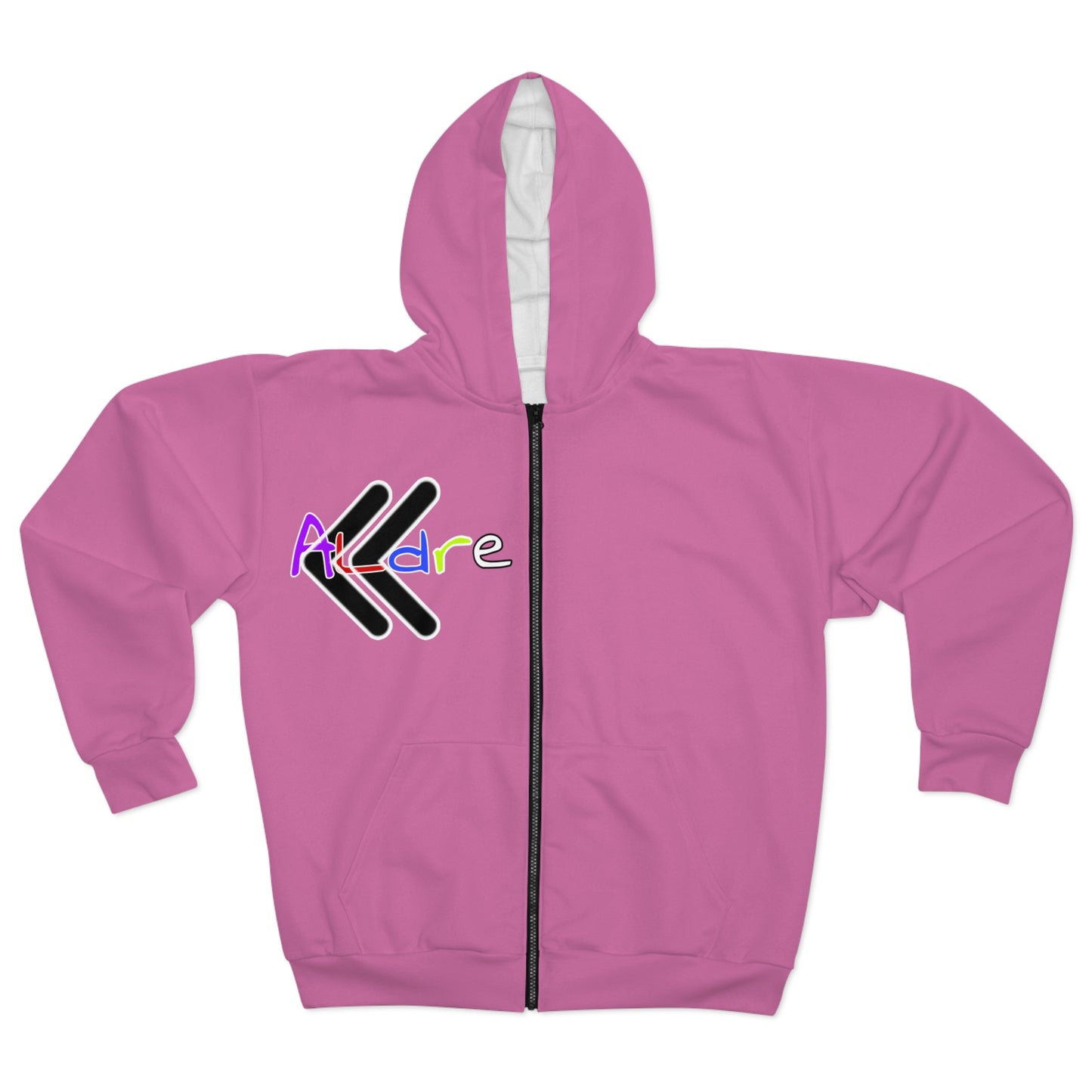 Unisex Pink Zip Hoodie