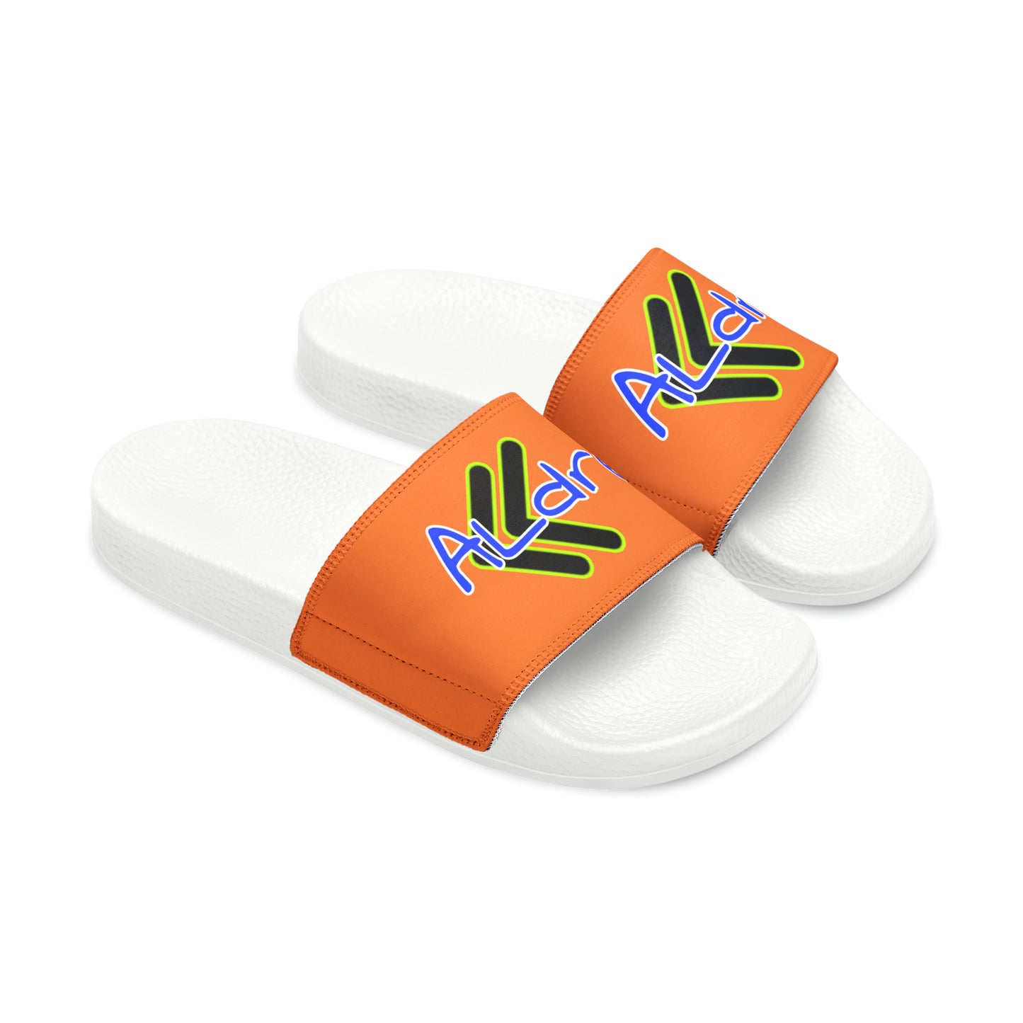 Men's Neon & Blue ALdre Slide Sandals (Light Orange)