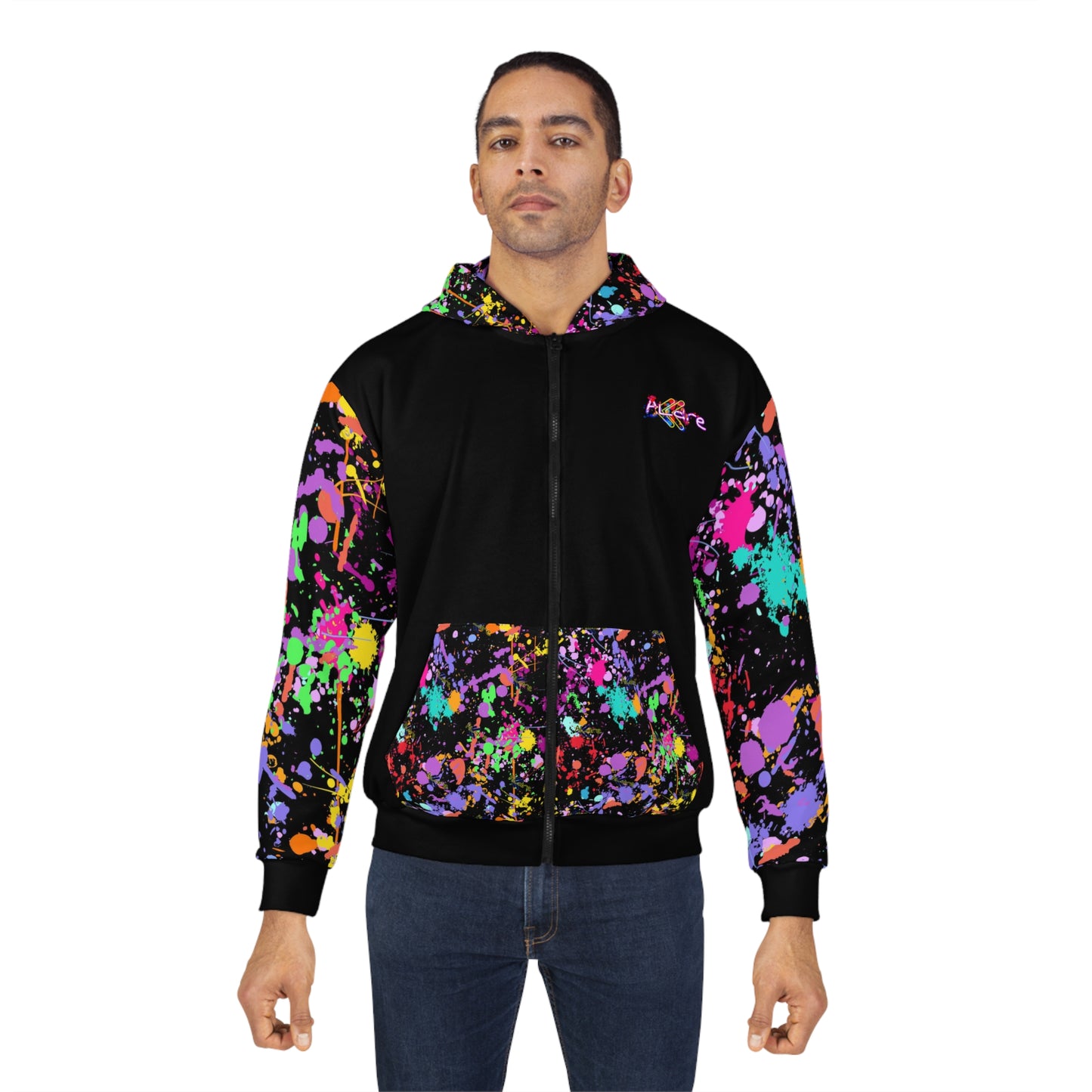 J Paint Splatter Zip Up Hoodie