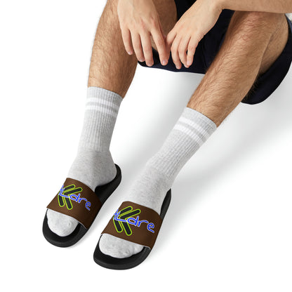Men's Neon & Blue ALdre Slide Sandals (Brown)