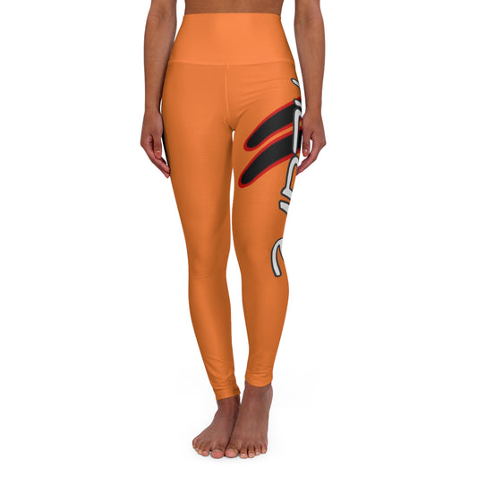 High Waisted Yoga Leggings (Red/Light Orange)