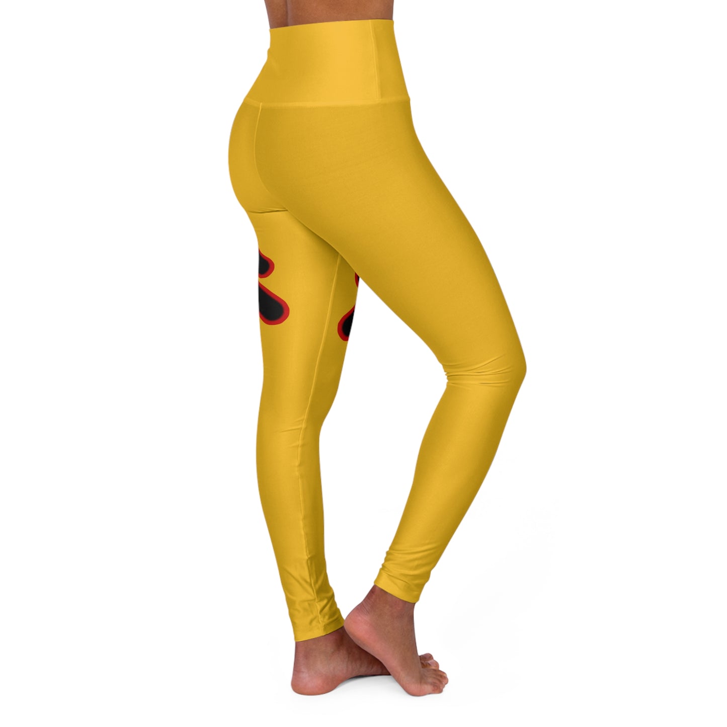 High Waisted Yoga Leggings (Red/Yellow)