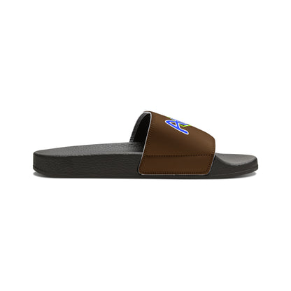 Men's Neon & Blue ALdre Slide Sandals (Brown)