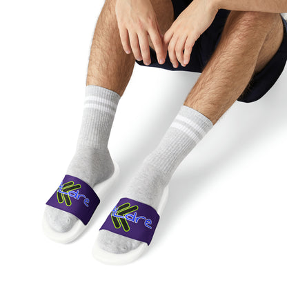 Men's Neon & Blue ALdre Slide Sandals (Purple)