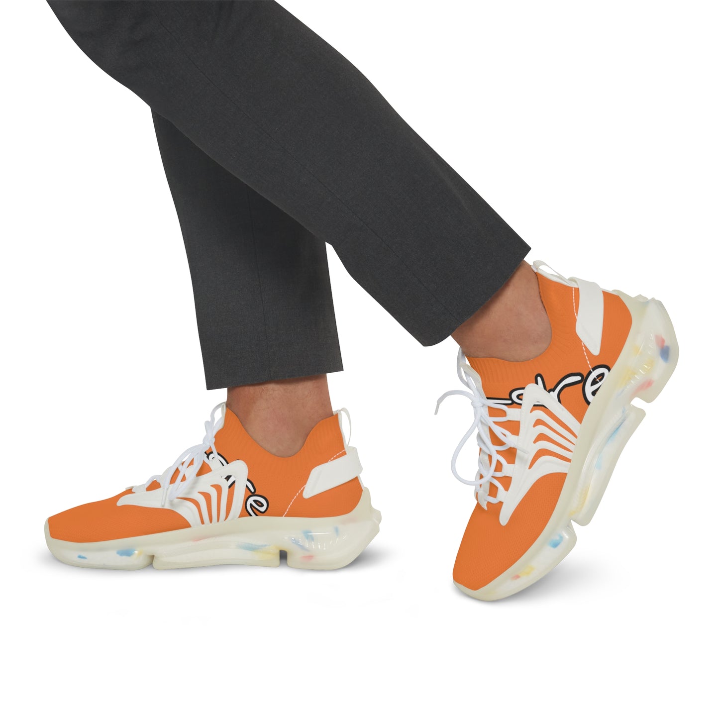 Men's Mesh Sneakers (Orange & Black)