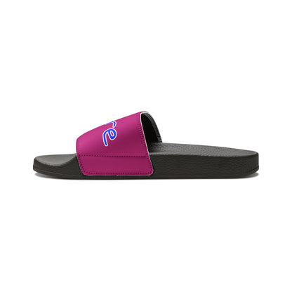 Men's Neon & Blue ALdre Slide Sandals (Magenta)