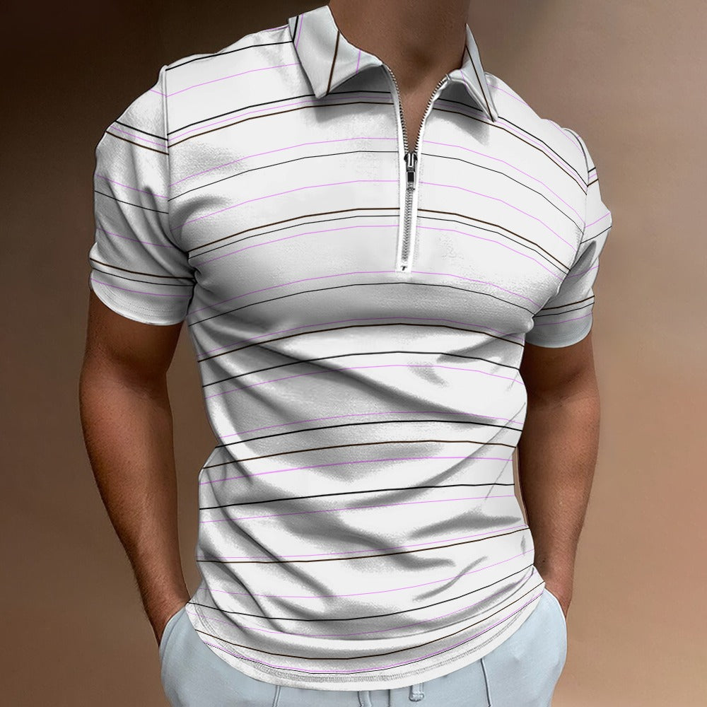 Short sleeve stripe polo shirt