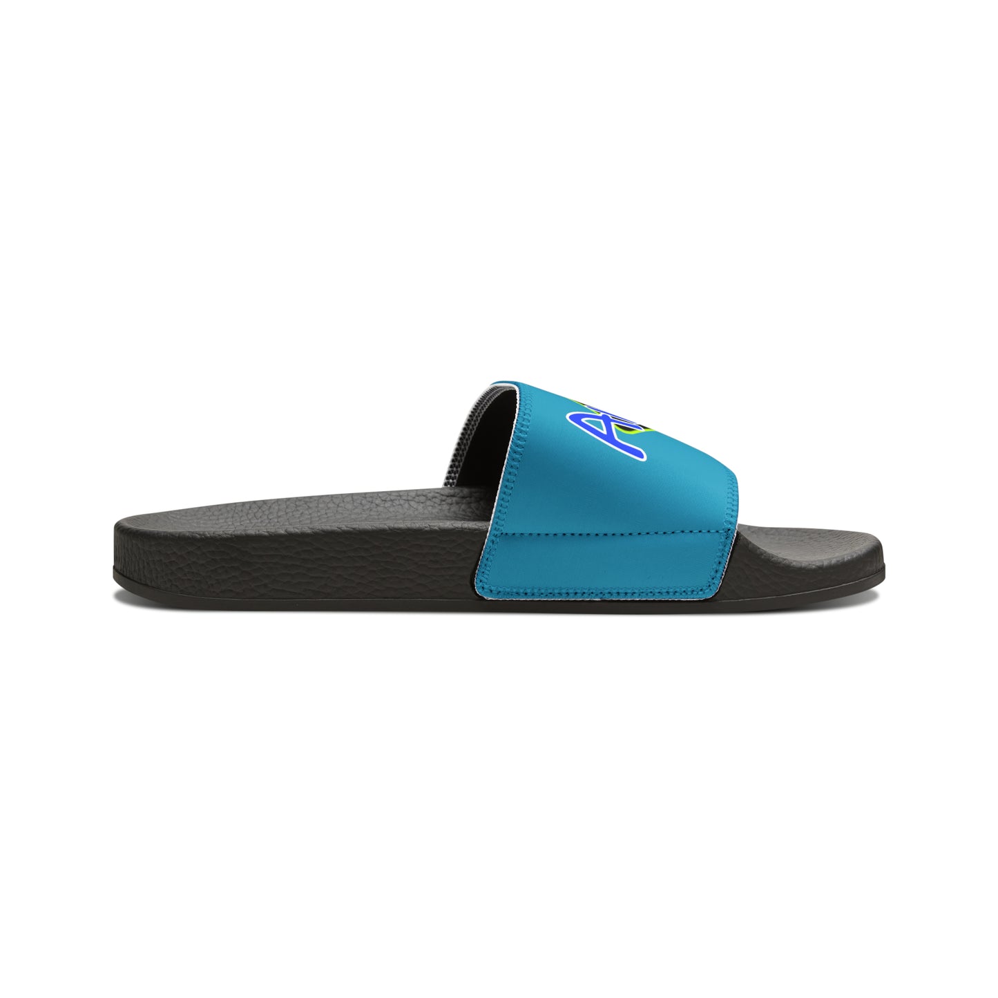 Men's Neon & Blue ALdre Slide Sandals (Light Blue)