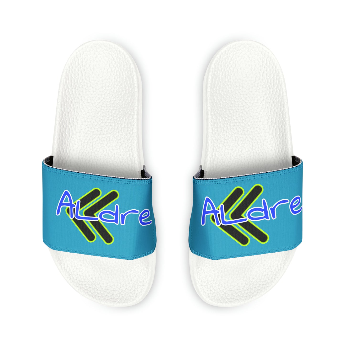 Men's Neon & Blue ALdre Slide Sandals (Light Blue)