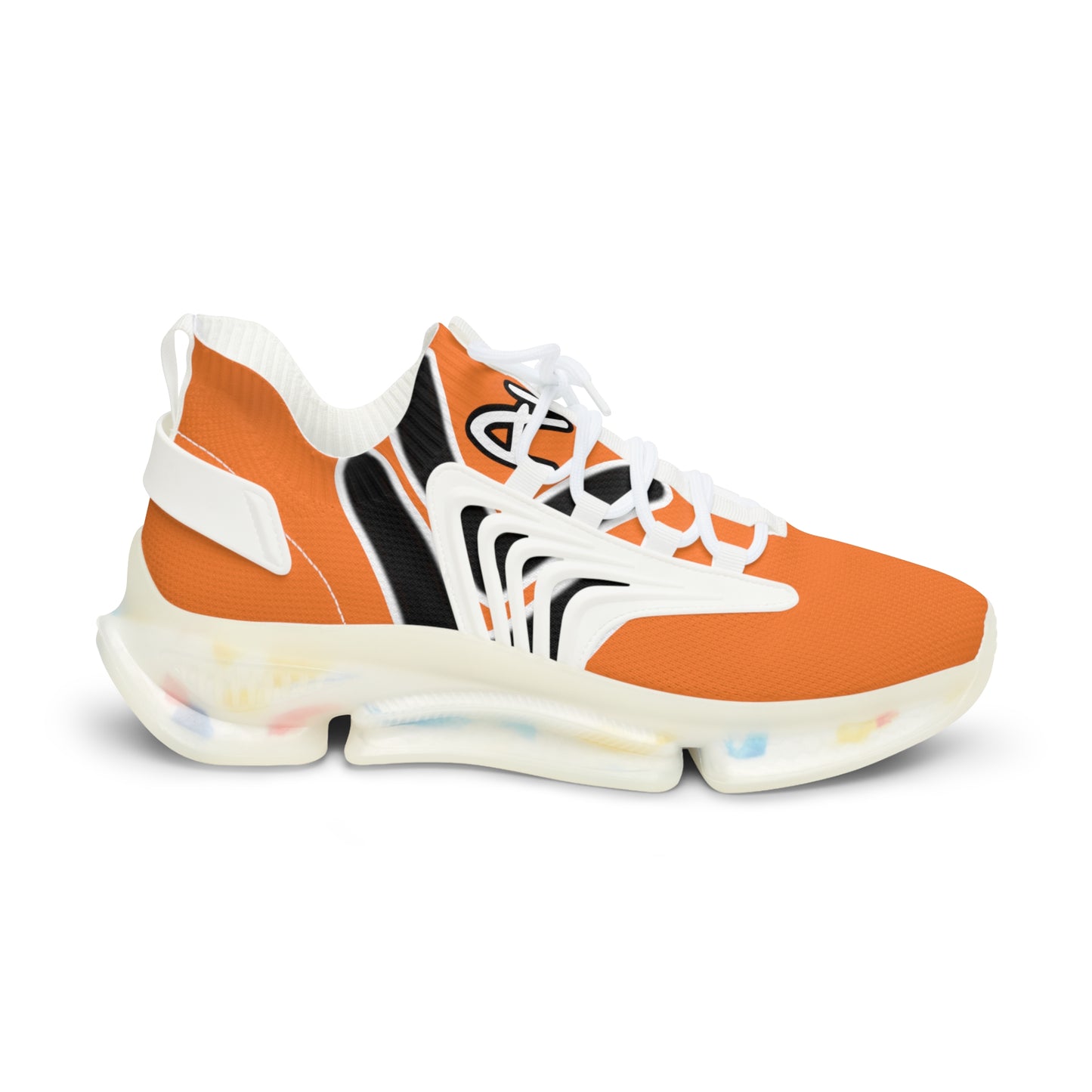 Men's Mesh Sneakers (Orange & Black)