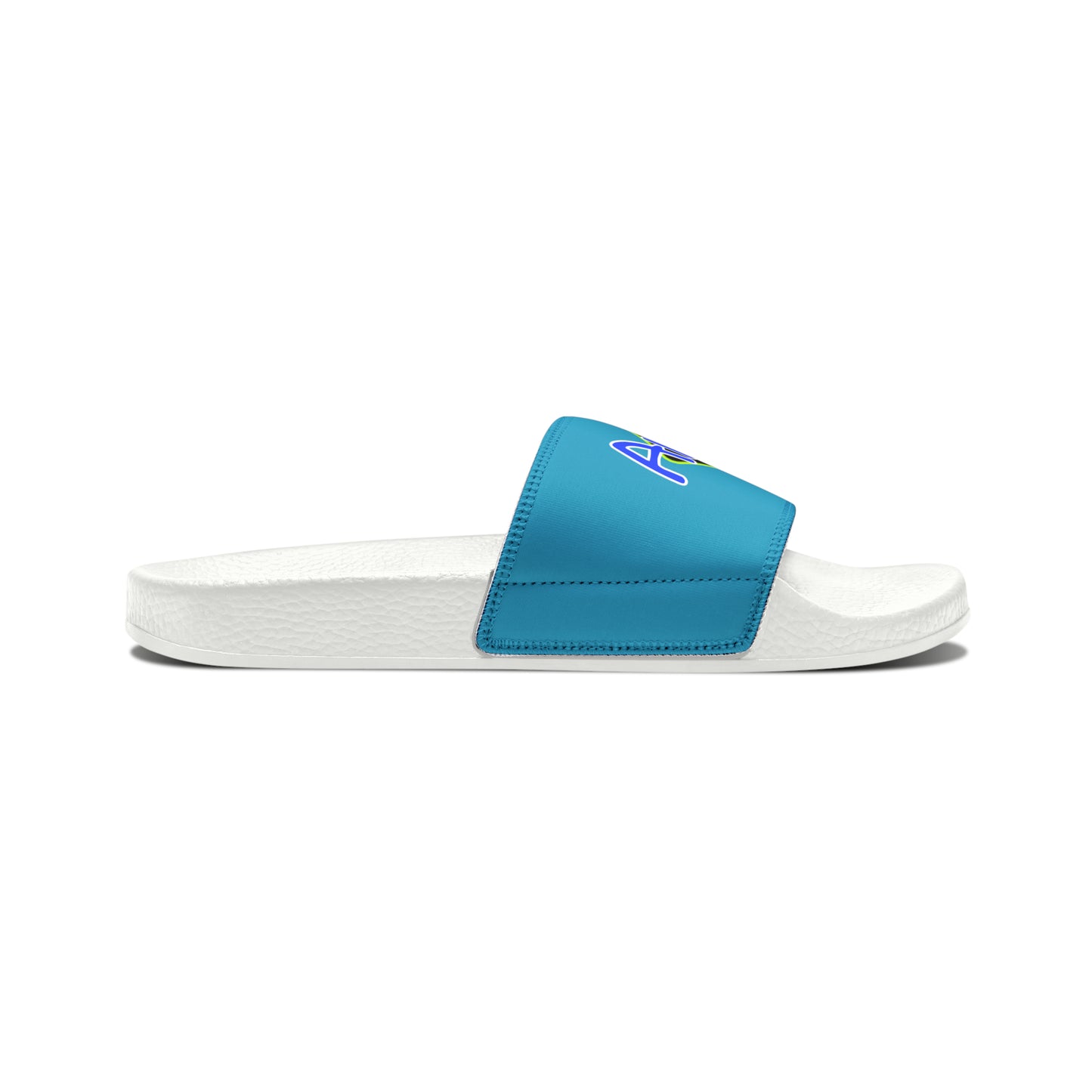 Men's Neon & Blue ALdre Slide Sandals (Light Blue)