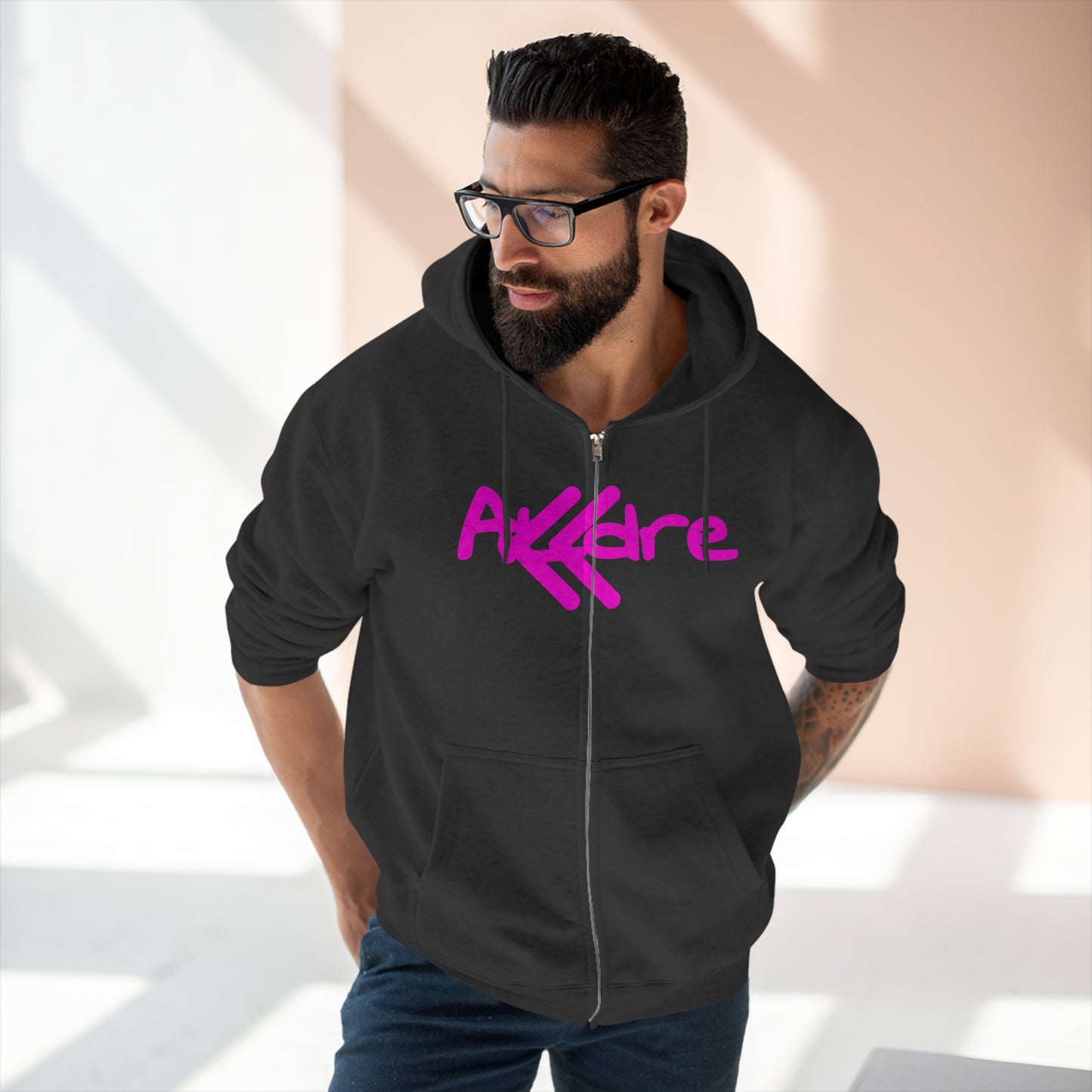 Unisex Pink ALdre Full Zip Hoodie