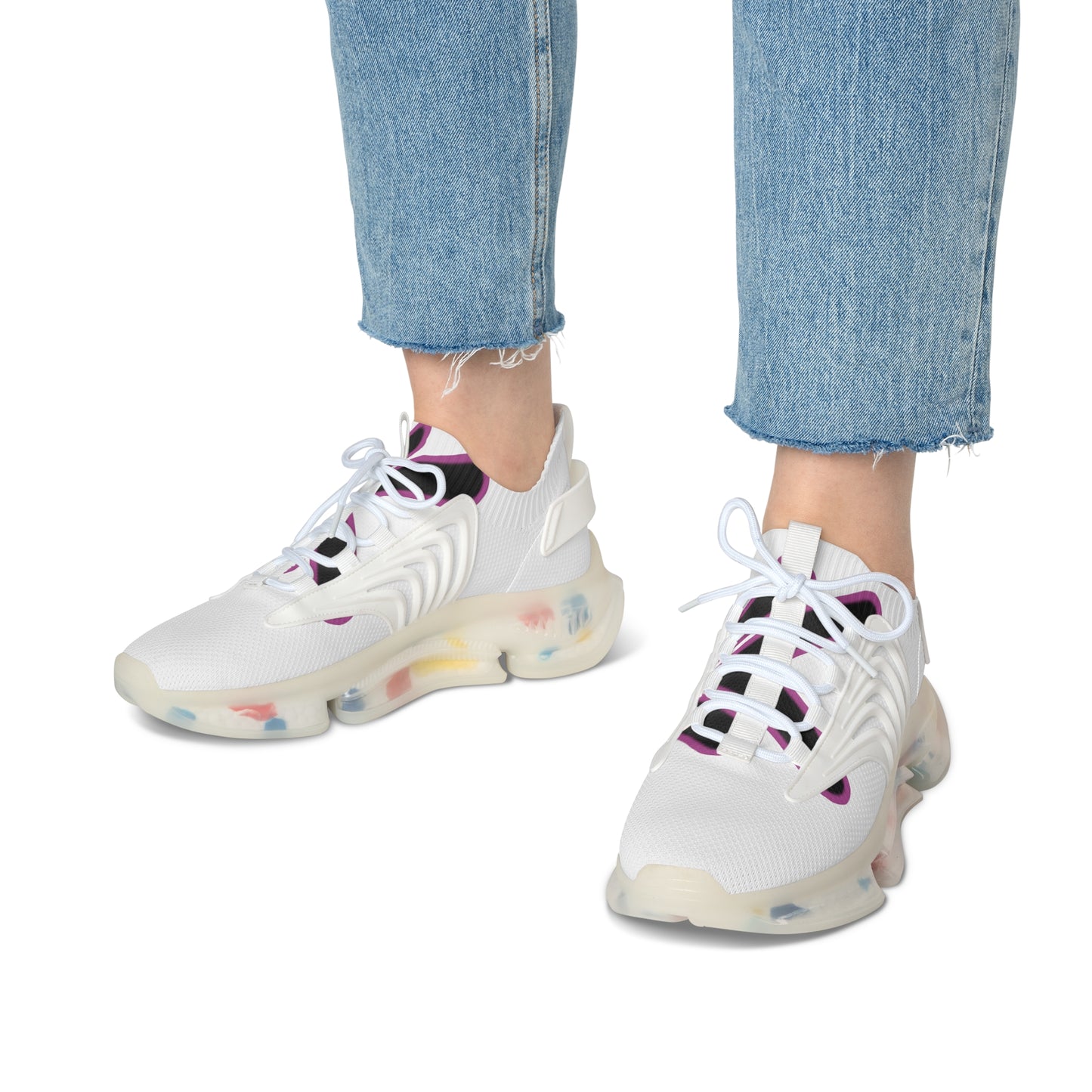 Pink/White Women's Mesh Sneakers