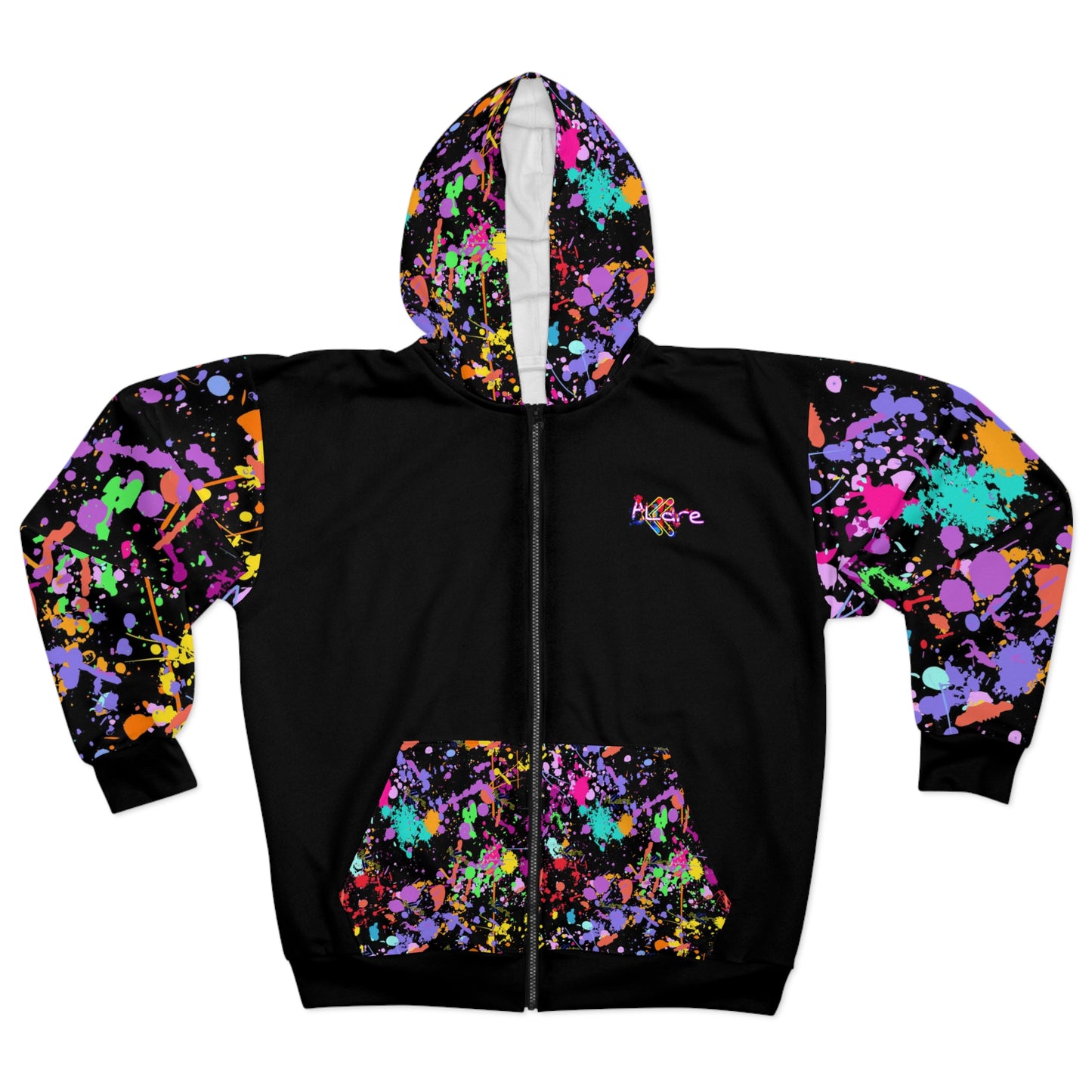 J Paint Splatter Zip Up Hoodie