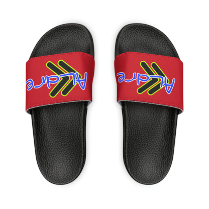 Men's Neon & Blue ALdre Slide Sandals (Dark Red)