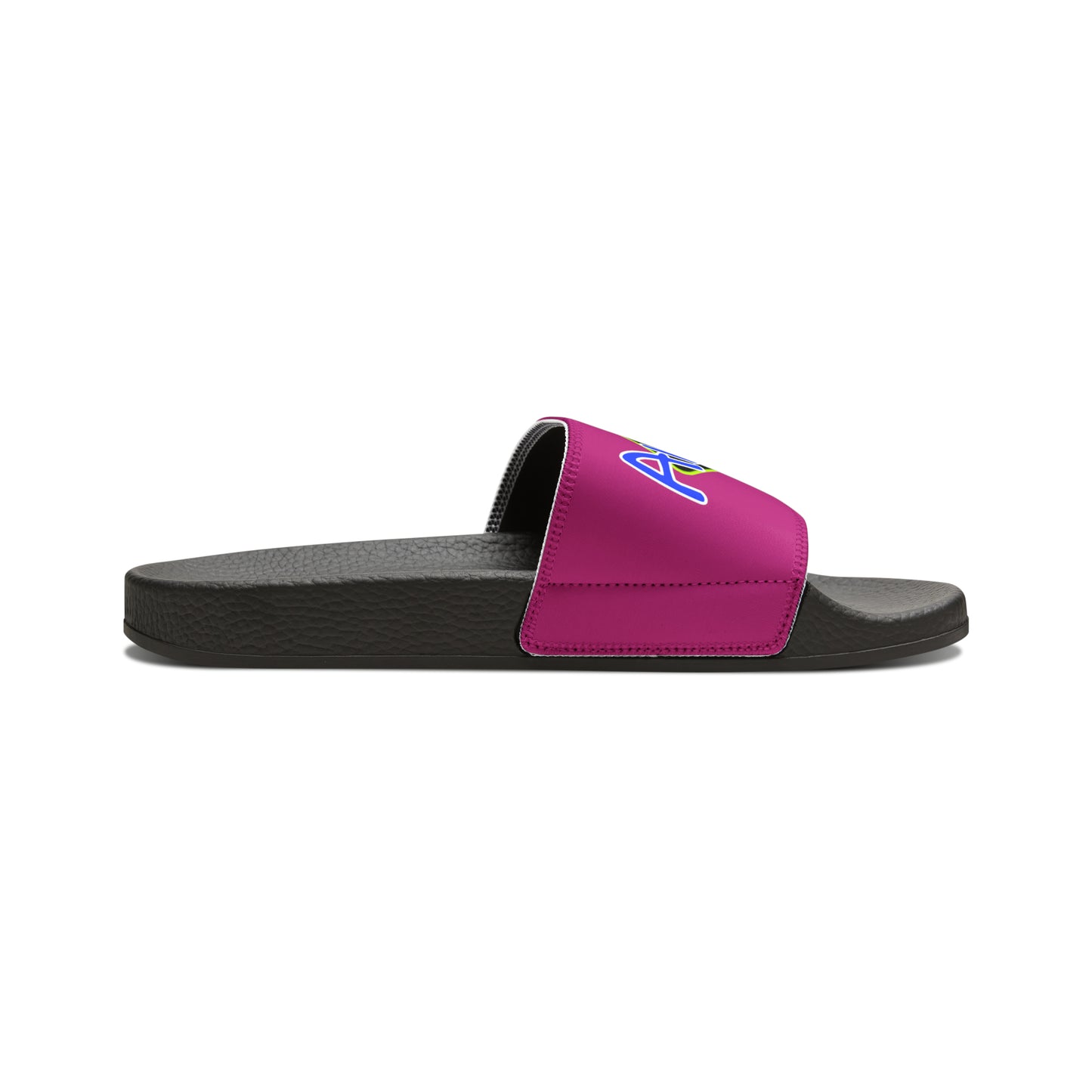 Men's Neon & Blue ALdre Slide Sandals (Magenta)