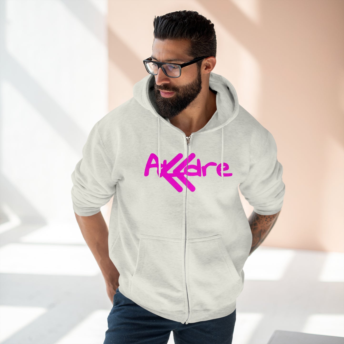 Unisex Pink ALdre Full Zip Hoodie