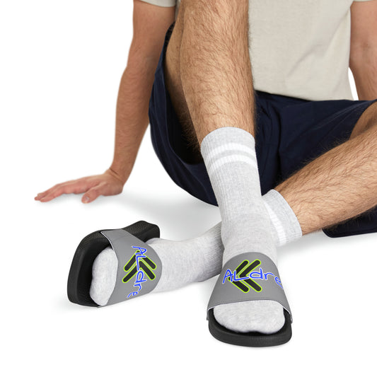 Men's Neon & Blue ALdre Slide Sandals (Grey)