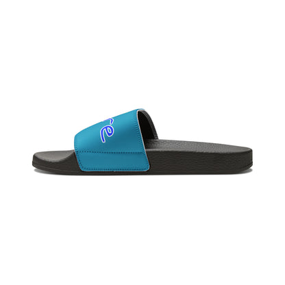 Men's Neon & Blue ALdre Slide Sandals (Light Blue)