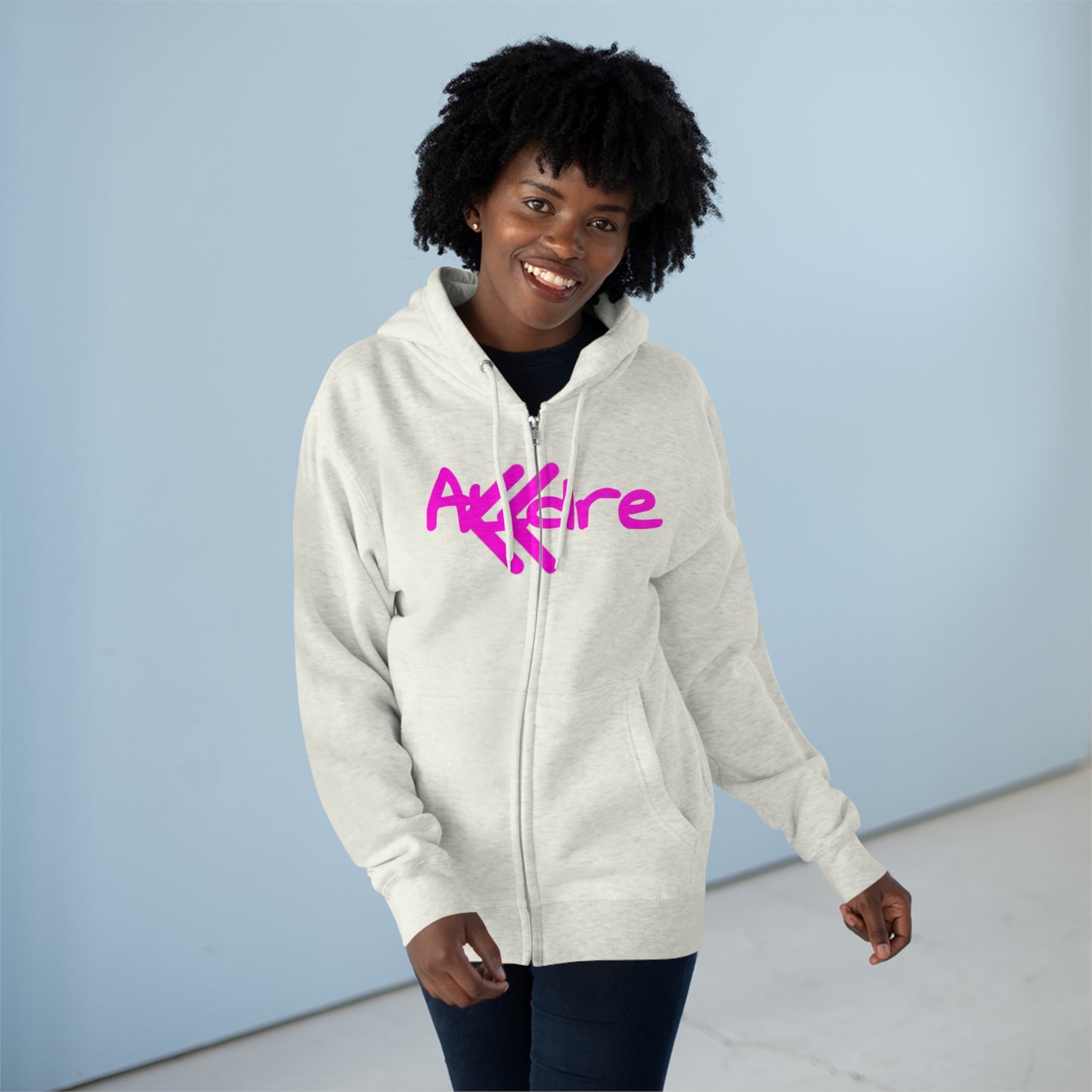 Unisex Pink ALdre Full Zip Hoodie