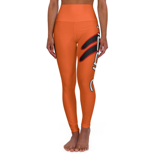 High Waisted Yoga Leggings (Red/Orange)
