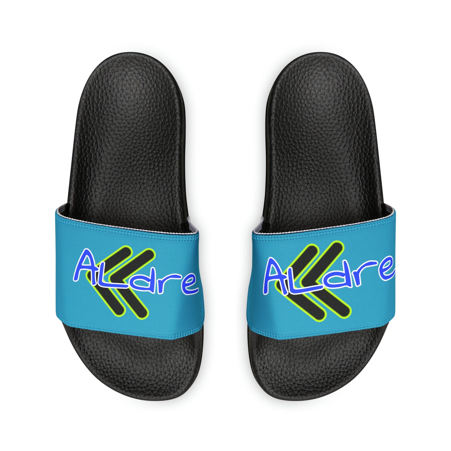 Men's Neon & Blue ALdre Slide Sandals (Light Blue)