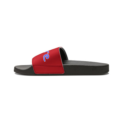 Men's Neon & Blue ALdre Slide Sandals (Dark Red)